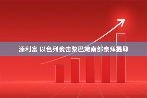 添利富 以色列袭击黎巴嫩南部奈拜提耶